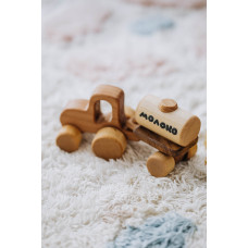 Деревянная машинка трактор с прицепом 