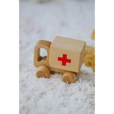 Деревянная машинка "Скорая помощь" 8,5*7*5 см