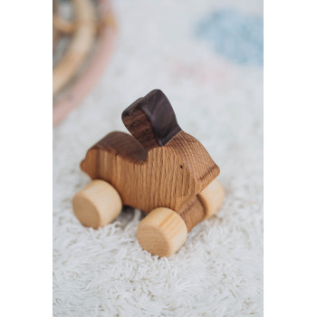 Деревянная игрушка каталка "Зайчик", 8*8*5 см