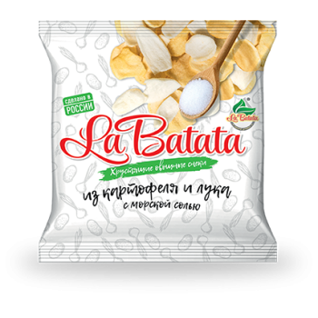 La Batata Хрустящие овощные снеки из картофеля и лука с морской солью 20гр