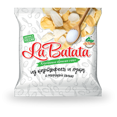 La Batata Хрустящие овощные снеки из картофеля и лука с морской солью 20гр