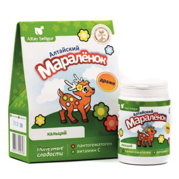 ВИТАМИНИЗИРОВАННОЕ ДРАЖЕ "АЛТАЙСКИЙ МАРАЛЕНОК" С пантогематогеном, витамином С и кальцием