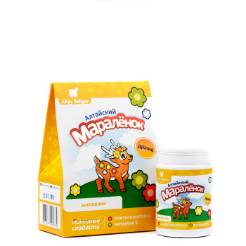 ВИТАМИНИЗИРОВАННОЕ ДРАЖЕ "АЛТАЙСКИЙ МАРАЛЕНОК" С пантогематогеном, витамином С и шиповником