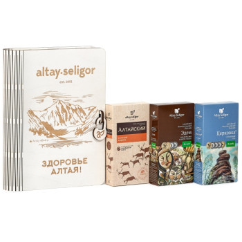 Подарочный набор "ЗДОРОВЬЕ АЛТАЯ" (Бальзам «Алтайский с золотым корнем»; Щедрый Алтай на меду «Церковка»; Щедрый Алтай на меду «Эдем»)