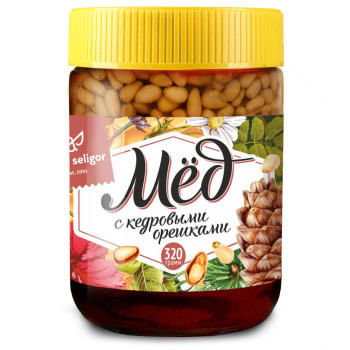 Мёд натуральный с ядром кедрового ореха 320гр