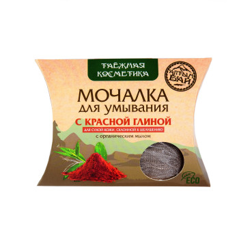 Мочалка для умывания, "С красной глиной"