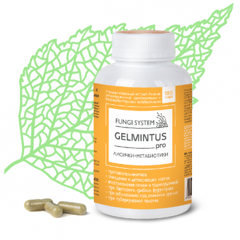 FUNGI SISTEM GELMINTUS pro (ГЕЛЬМИНТУС) лисички + метабиотики 180 капс.