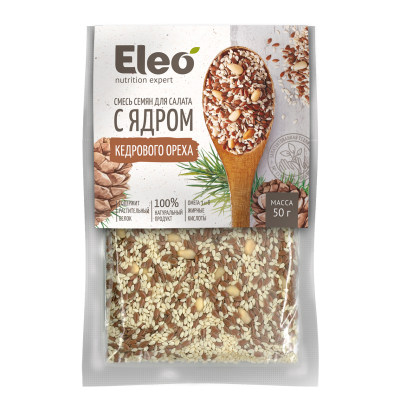 Eleo Смесь семян для салата с ядром кедрового ореха, 50 г.