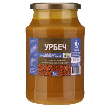 Урбеч из золотистого льна, стекло, 1кг
