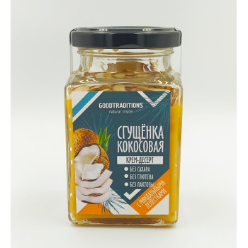 Сгущенка кокосовая с лепестками миндаля, 230г