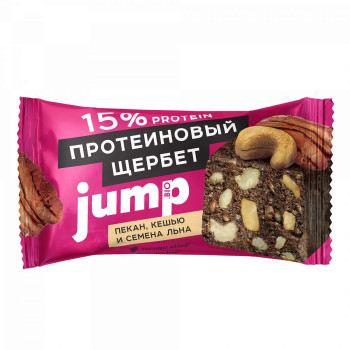 Jump Батончик "Протеиновый щербет с орехом пекан, кешью и семенами льна", 50г