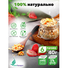 Каша быстрого приготовления из овсяных хлопьев и клубники