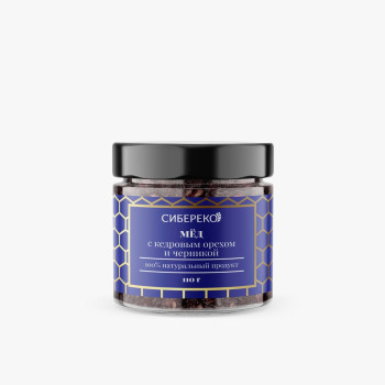 Мёд с ядром кедрового ореха и черникой 110 г