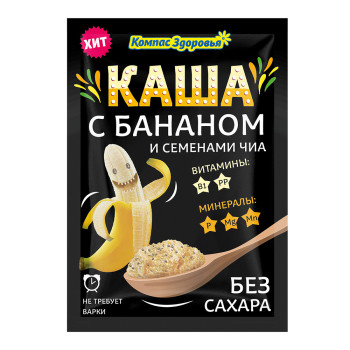 Каша овсяная с бананом и семенами чиа пак
