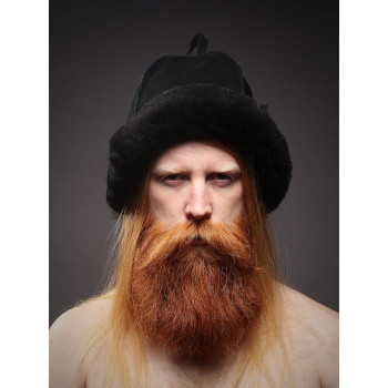 Шапка для бани и сауны из овчины, черный агат