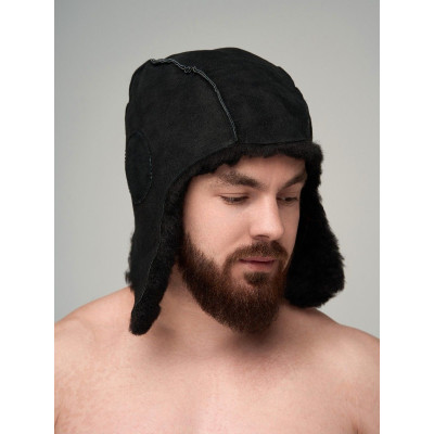 Шапка для бани и сауны из овчины Черный