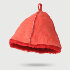 Шапка для бани и сауны из овчины Красная жара