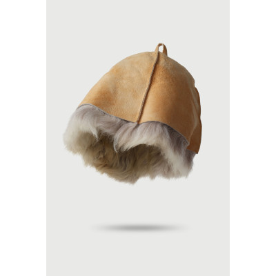 Шапка для бани и сауны из овчины Дикий банщик в рыжем