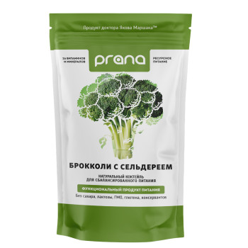 Коктейль PRANA food брокколи с сельдереем, дойпак 450 гр.