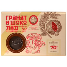Конфеты ГРАНАТ и ШОКОЛАД с грибами шиитаке, коробка 90 гр.