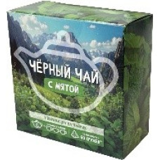 Черный чай с мятой 60 грамм 20 пирамидок