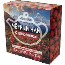 Черный чай с шиповником 60 грамм 20 пирамидок