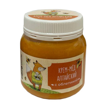 Алтайский крем-мед с облепихой, 300 грамм