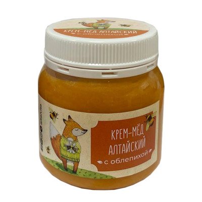 Алтайский крем-мед с облепихой, 300 грамм