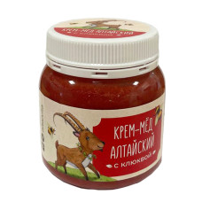 Алтайский крем-мед с клюквой, 300 грамм