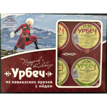 Подарочный набор урбечей из ОРЕХОВ с медом 6 вкусов