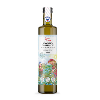 Масло льняное нерафинированное ТЗ "Радость труда", 250 мл