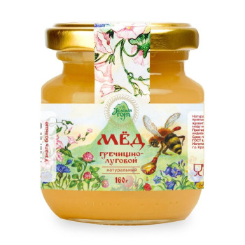 Мед натуральный "Гречишно-луговой", Зеленая гора, 160 г.