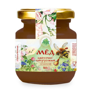 Мед натуральный "Цветочно-цитрусовый", Зеленая гора, 160 г.