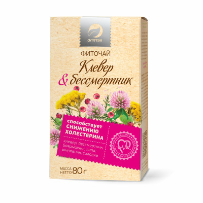 Фиточай Клевер и Бессмертник; 80 г