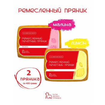 Набор пряников с начинкой Малина и Лимон, 2 шт по 400 гр