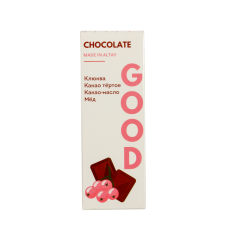 Тёмный шоколад на меду Good Chocolate с клюквой 25г