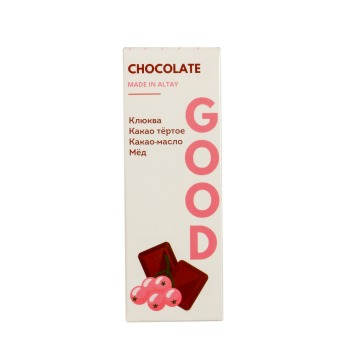 Тёмный шоколад на меду Good Chocolate с клюквой 25г