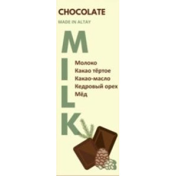 Молочный шоколад на меду с кедровым орехом 25г