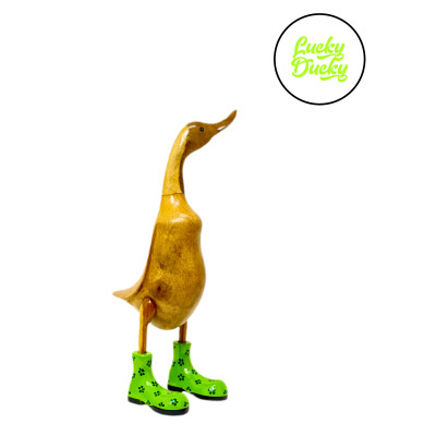 Статуэтка Утка в зеленых ботинках в цветочек размер L
