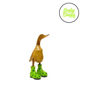 Статуэтка Утка в зеленых ботинках в цветочек размер S