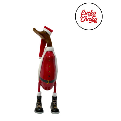 Статуэтка Утка Санта красный в ботинках размер L