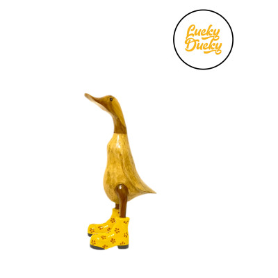 Статуэтка Утка в желтых ботинках в цветочек размер M