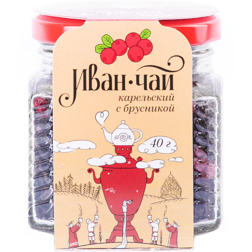 Иван-чай Карельский с ягодами брусники; 40 г